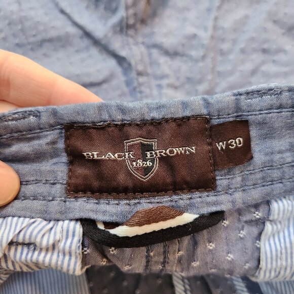 BUNDLE (2) Chino Shorts Blue Patterned Black Brown 1826 Denim & Flower Men's 30 - Picture 9 of 12